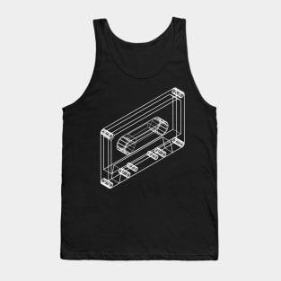 retro tape cassette 3d wireframe Tank Top